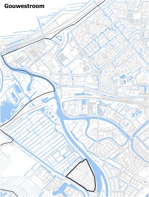 Kaart waarop Gouwestroom staat ingetekend