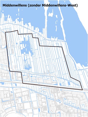 Kaart waarop Middenwillens en Goudse Hout staan ingetekend