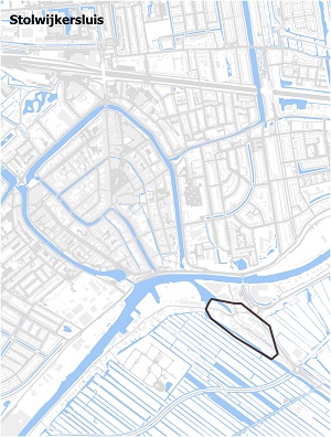 Kaart waarop Stolwijkersluis staat ingetekend