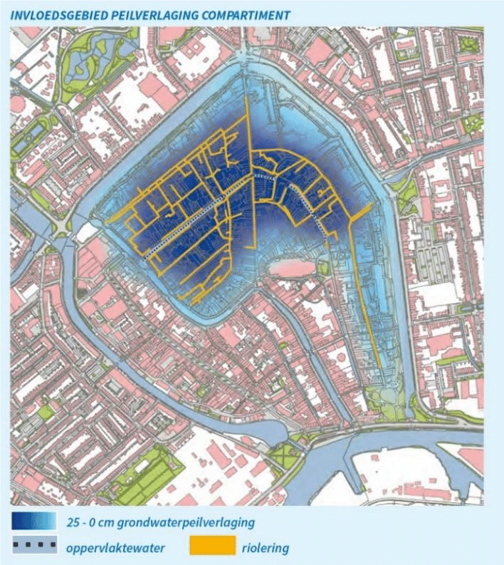 Op het kaartje staat het gebied waarop dit project invloed heeft. Het gaat ongeveer om het gebied tussen de Kattensingel, Hoge Gouwe, St. Jan, Spieringstraat, Fluwelensingel en Blekersingel. 