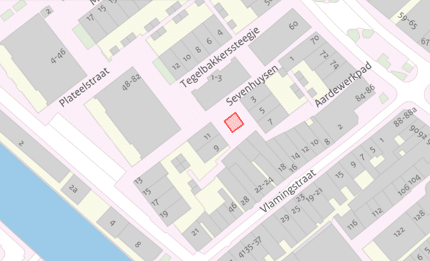 De afbeelding toont een kaartje van de plek waar de werkzaamheden aan de speelplek worden gedaan. Dit is bij huisnummers 3 tot en met 11.